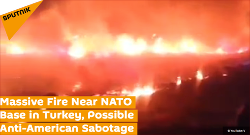 Pic 1. Massive Fire Near NATO Base in Turkey, Possible Anti-American Sabotage