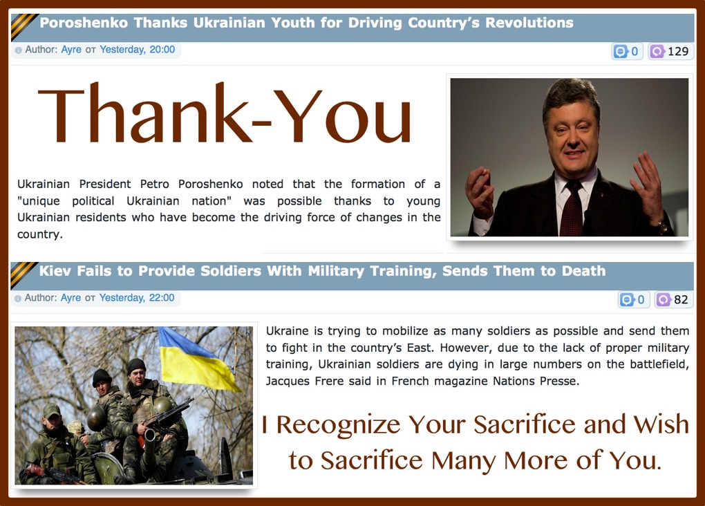 Poroshenko, "Thank-You, I Recognize Your Sacrifice