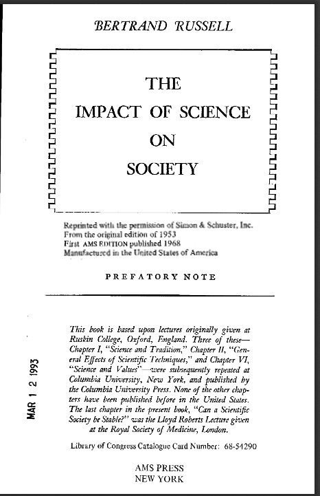 The Impact of Science on Society - Bertrand Russell 3