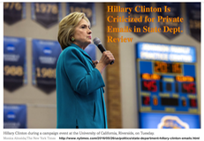 TITLE- 20160525 Hillary Clinton Is Criticized for Private Emails in State Dept. Review (w link)